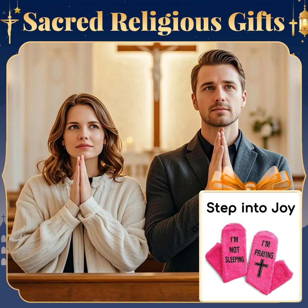 Unboxing view of the novelty Christian gift presentation.