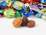 Premium British imported candy jar filled with multi flavored chewy toffees