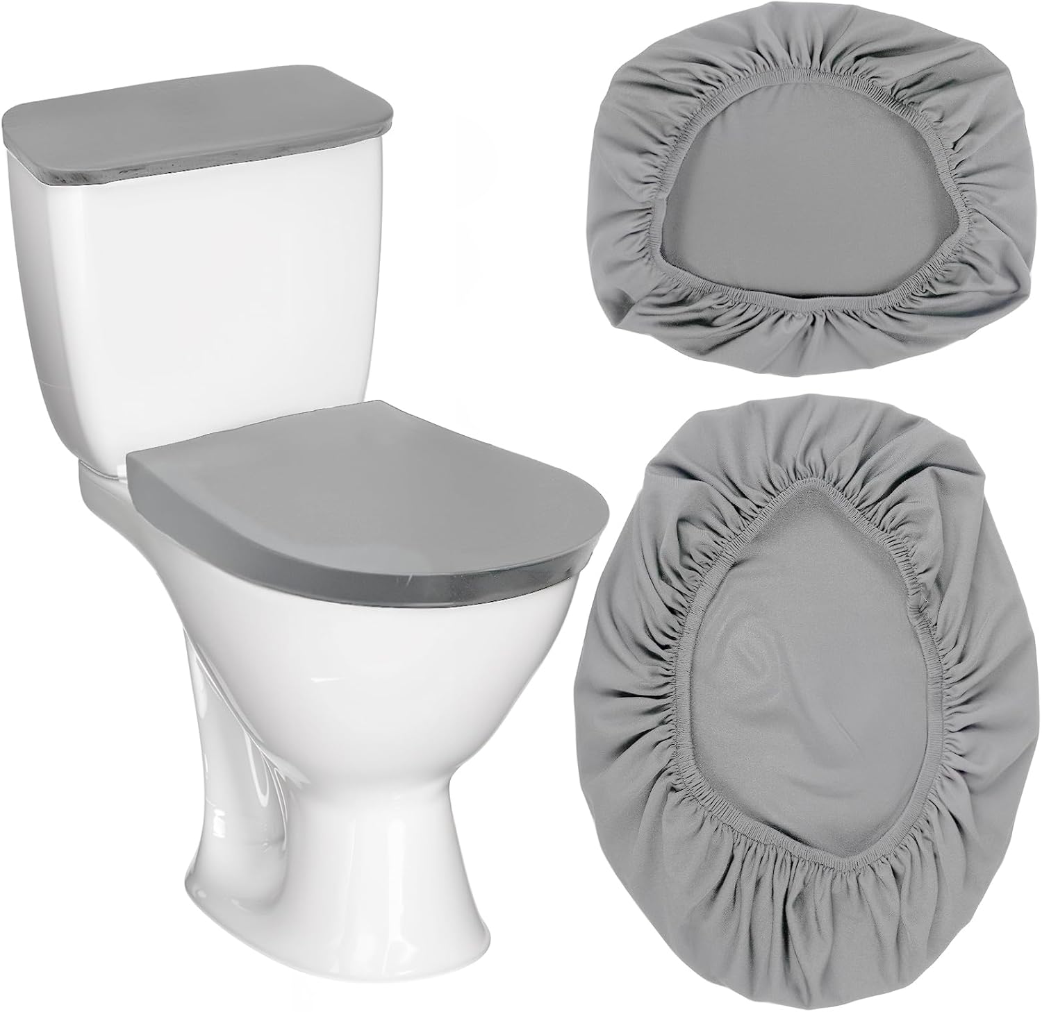 Thinp universal toilet lid cover set front view on modern bathroom fixture