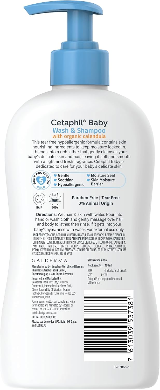 Cetaphil baby wash pump dispenser close up