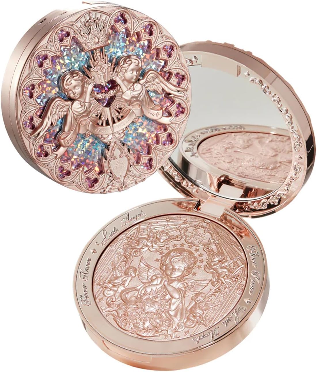 Flower Knows Little Angel Embossed Highlighter front view showing gothic cathedral rose window packaging