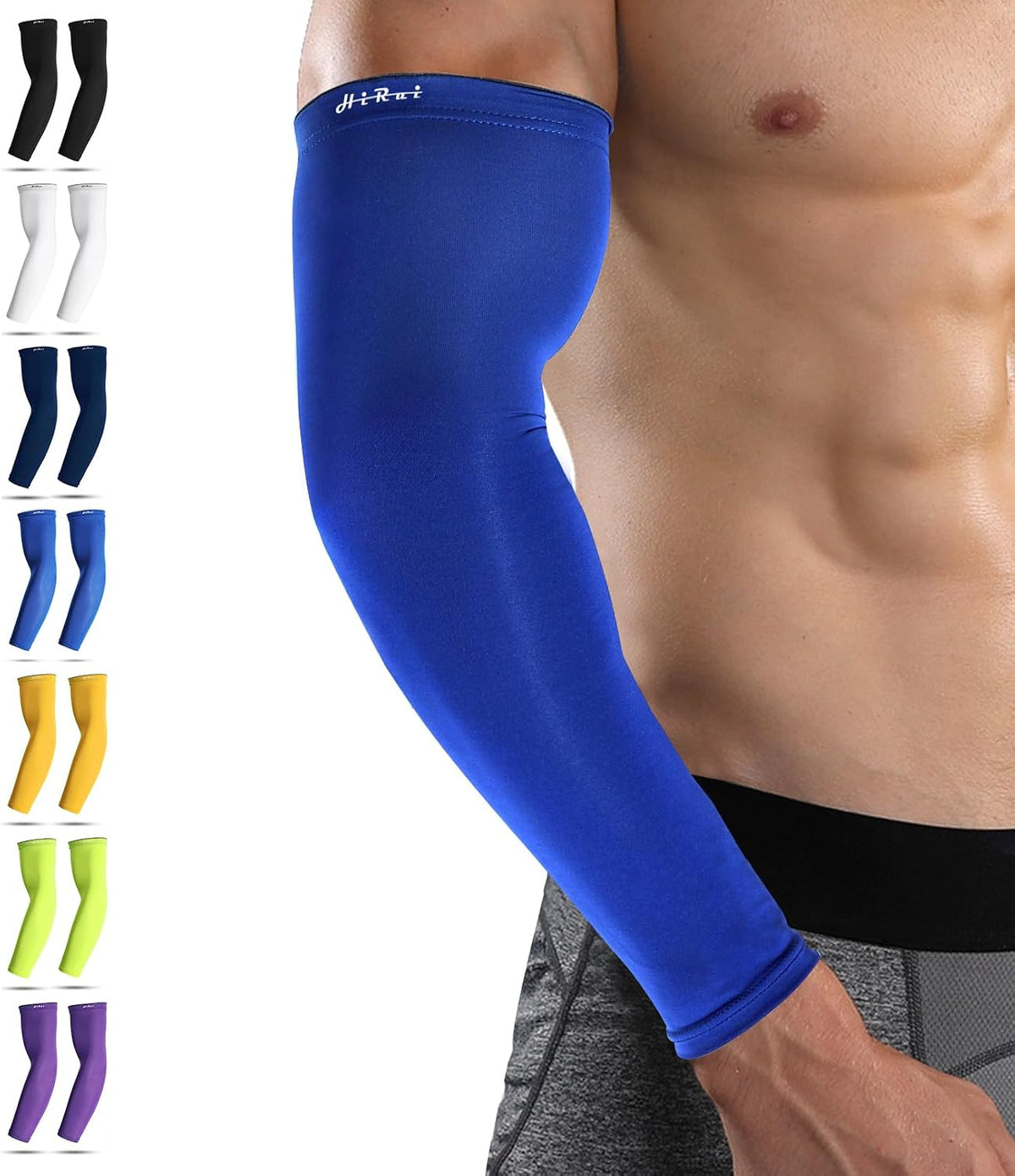 Arm Compression Sleeves for Men Women Youth, UV Protection 20-30mmHG Support Tattoo Cover, Breathable Moisture-Wicking - Image 9