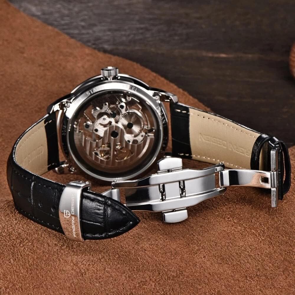 Pagani Design stainless steel case back view movement