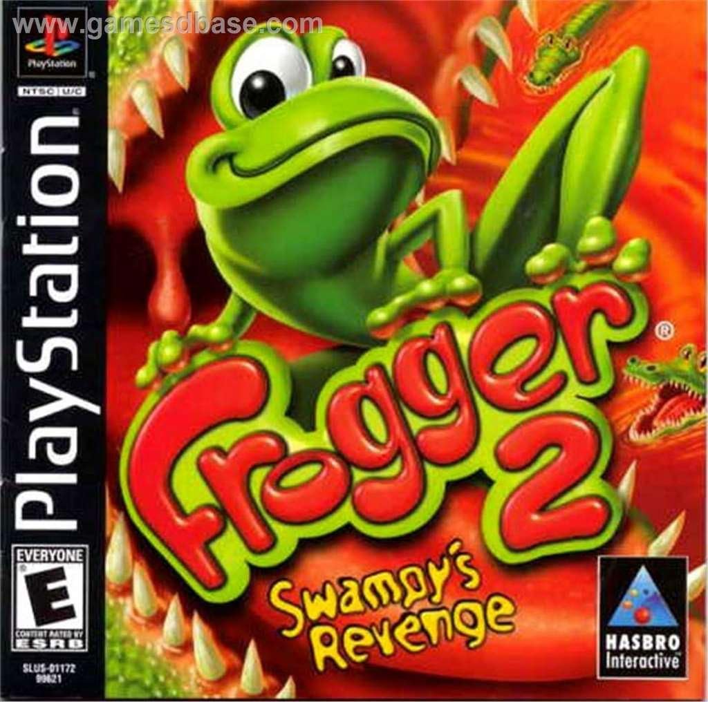 Hasbro Frogger 2 Swampy's Revenge PS1 front view retro video game