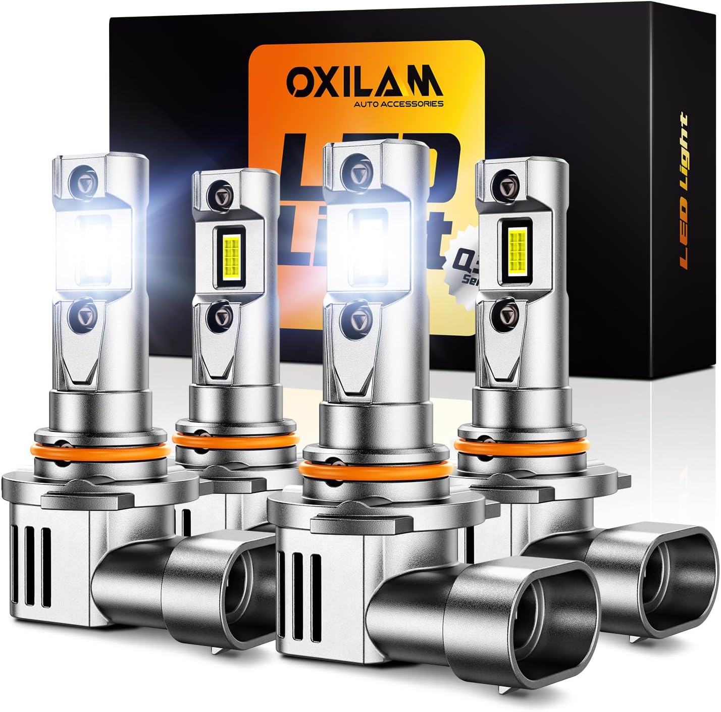 OXILAM New 9005 9006 LED Headlight Bulb Combo front view showing the premium four pack kit.