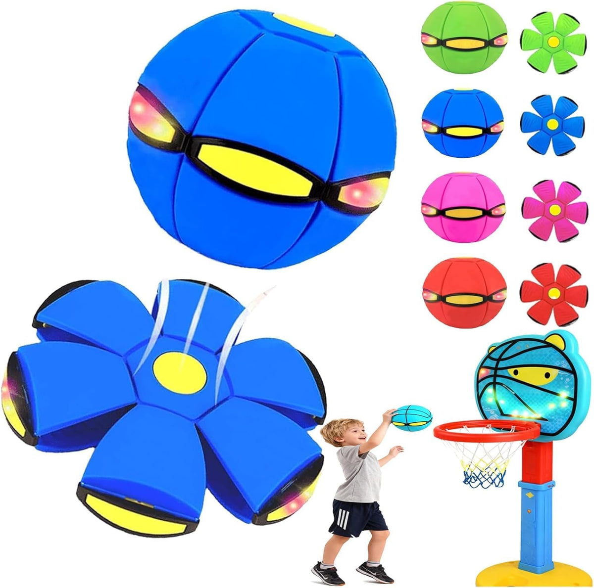 Finndeen Magic Metaball Toy front view showing the blue transforming flying saucer shape.