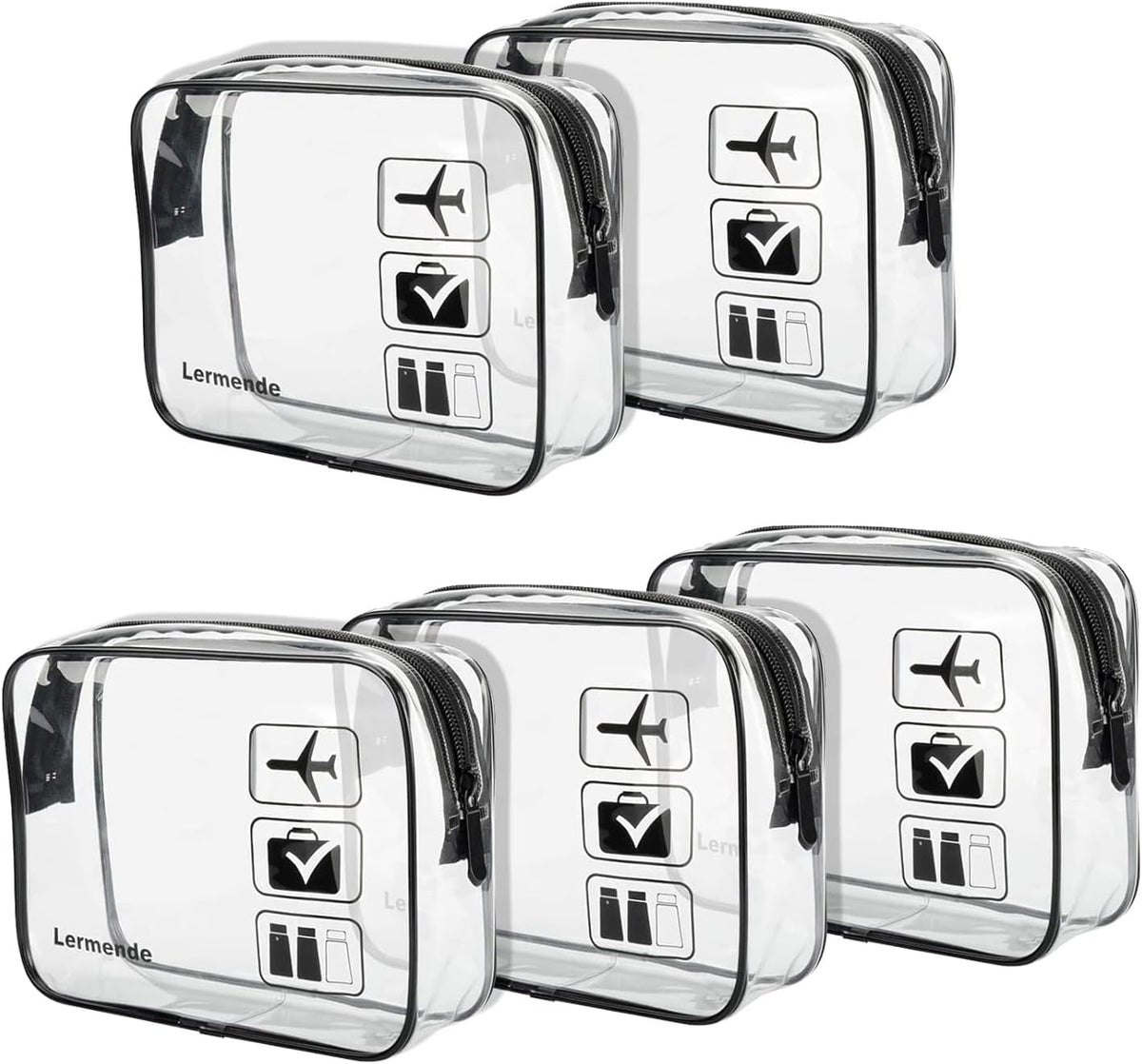 Lermende Clear Toiletry Bag TSA Approved Quart Size Travel Carry On - 2Pcs - Image 13