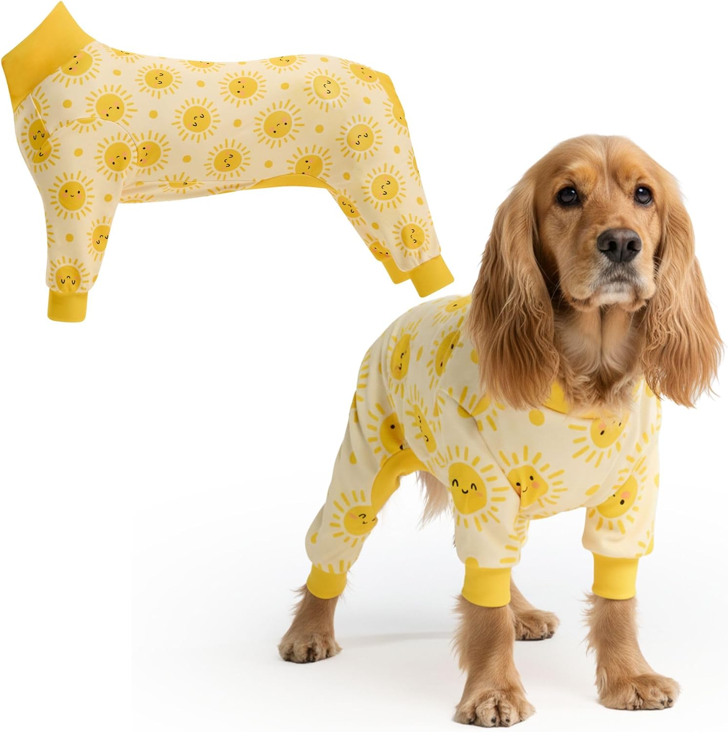 Spark Paws dog pajamas front view recovery suit