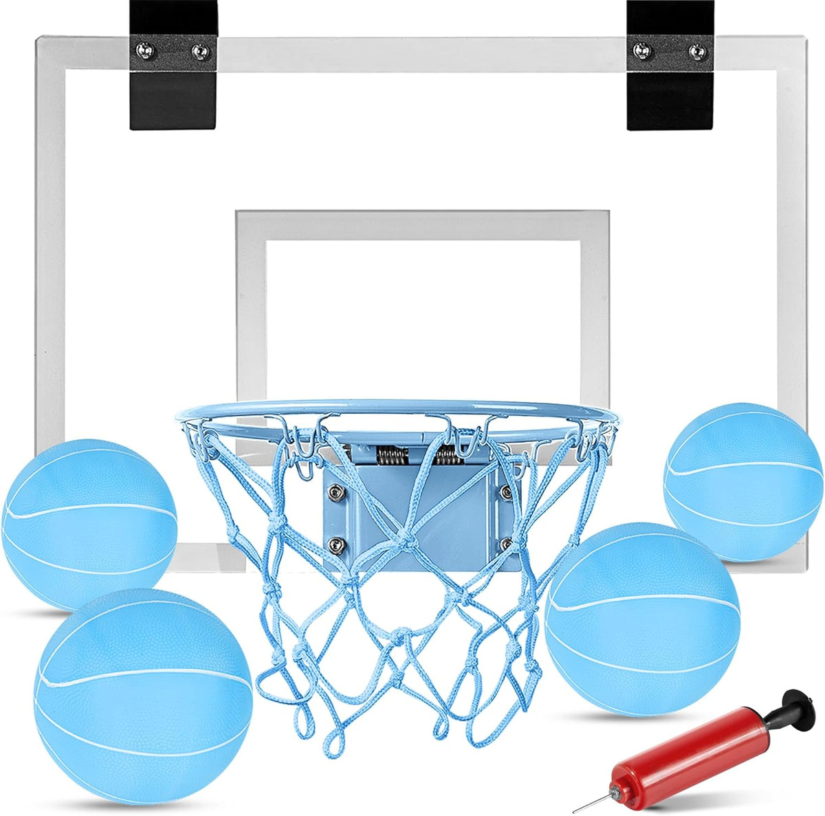 Ropoda mini basketball hoop blue rim front view