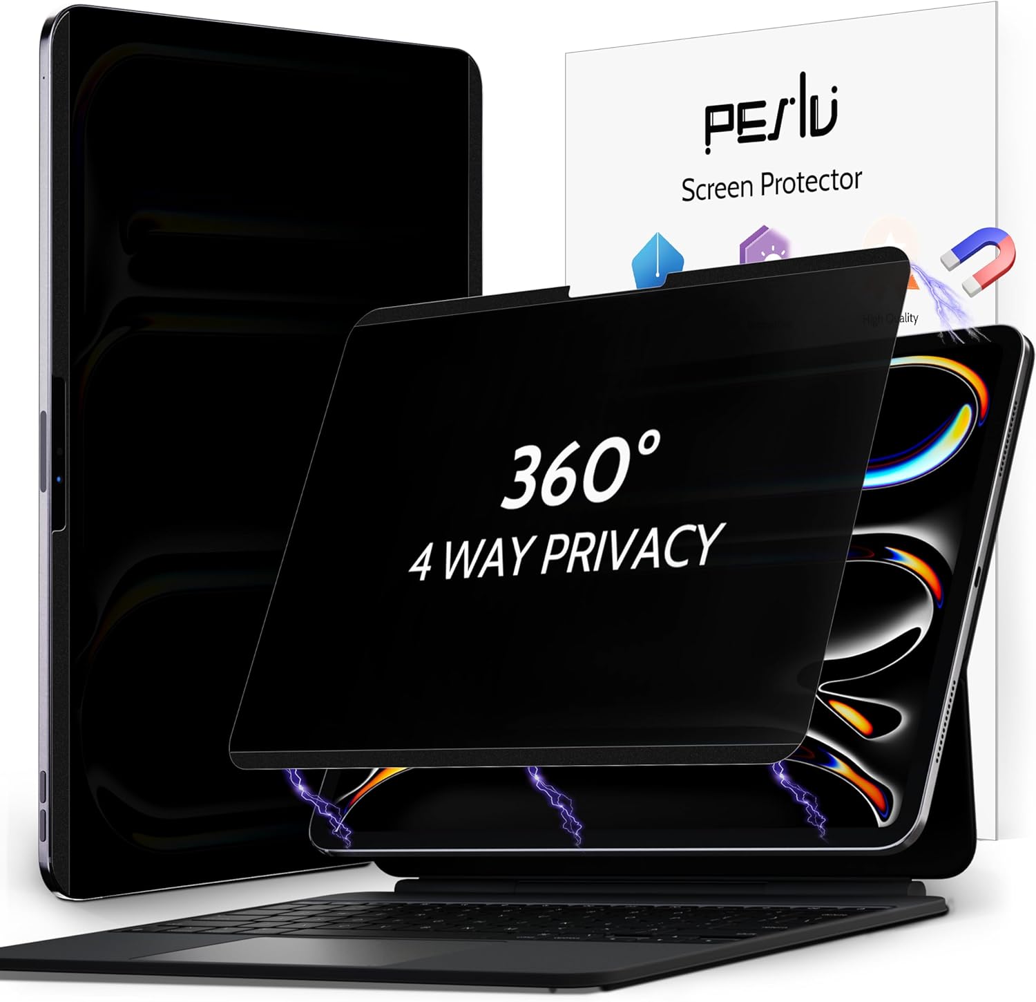 Peslv 4-Way Magnetic Privacy Screen for iPad Pro 13 front view