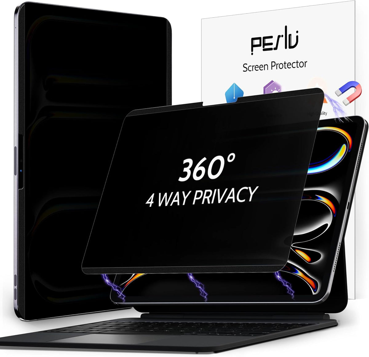 Peslv 4-Way Magnetic Privacy Screen for iPad Pro 13 front view