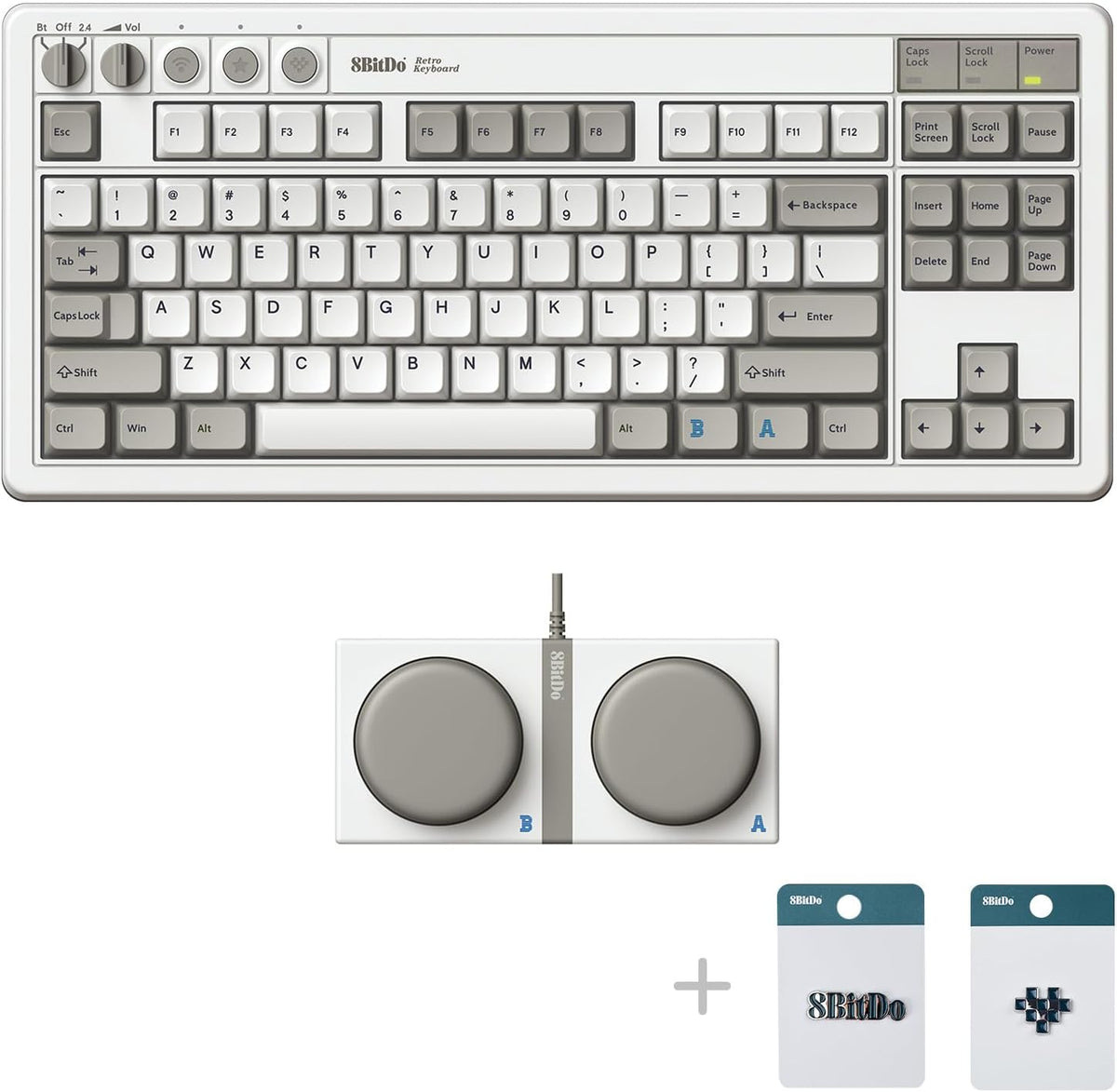 8Bitdo 87 keys mechanical keyboard angled top view showing keycaps