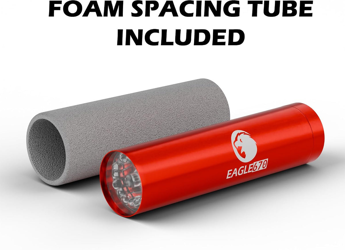 Eagle670 670nm flashlight shown with dual power mode switch