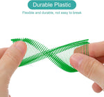 Green plastic clothing tag fasteners for retail use