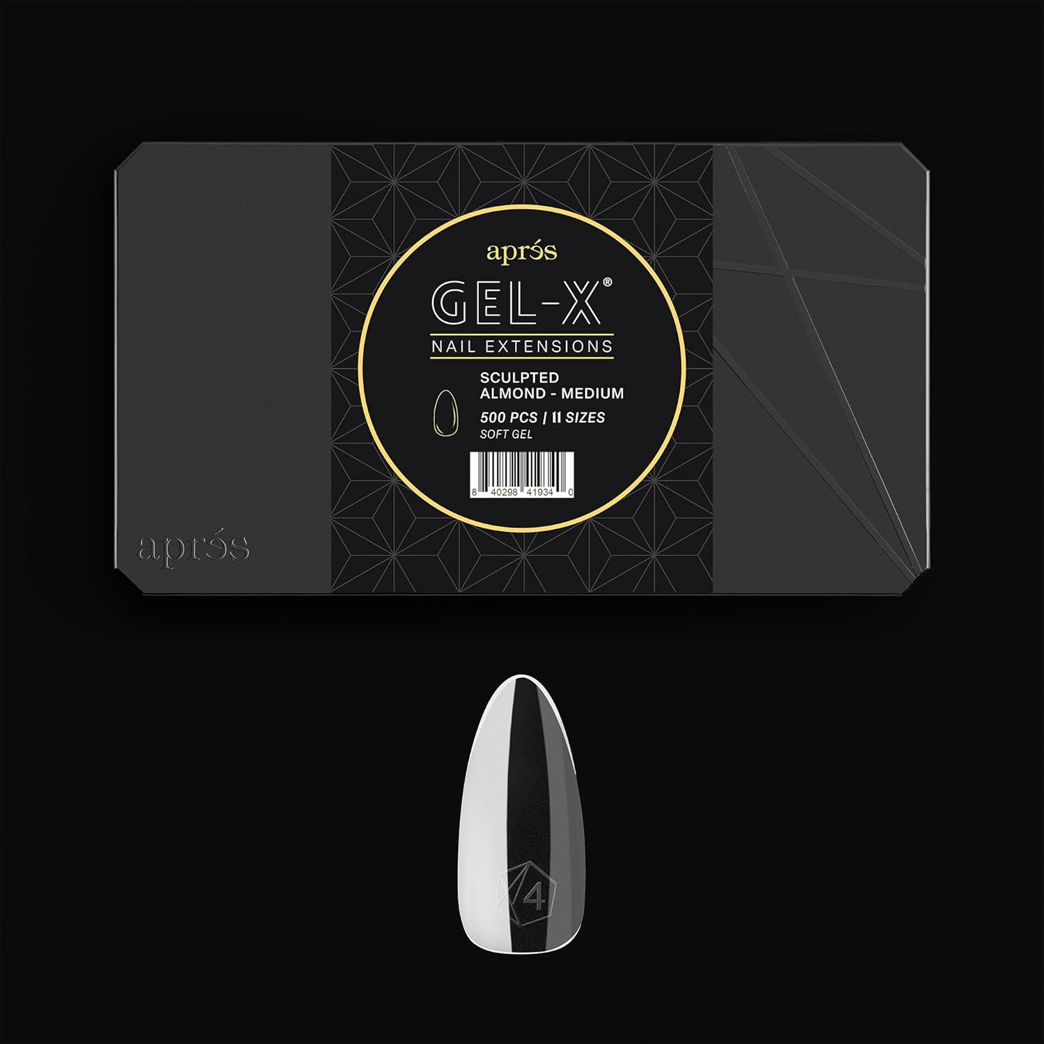 Aprés Gel-X Sculpted Almond Tip Box front view