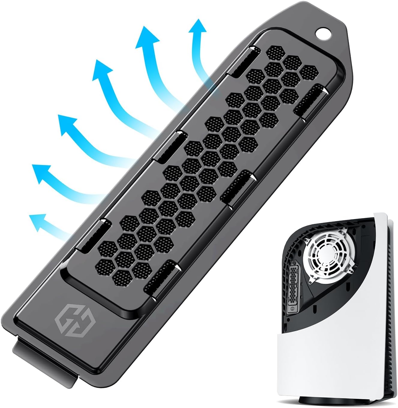 GRAUGEAR metal heat dissipation cover front view showing black cellular ventilation holes.