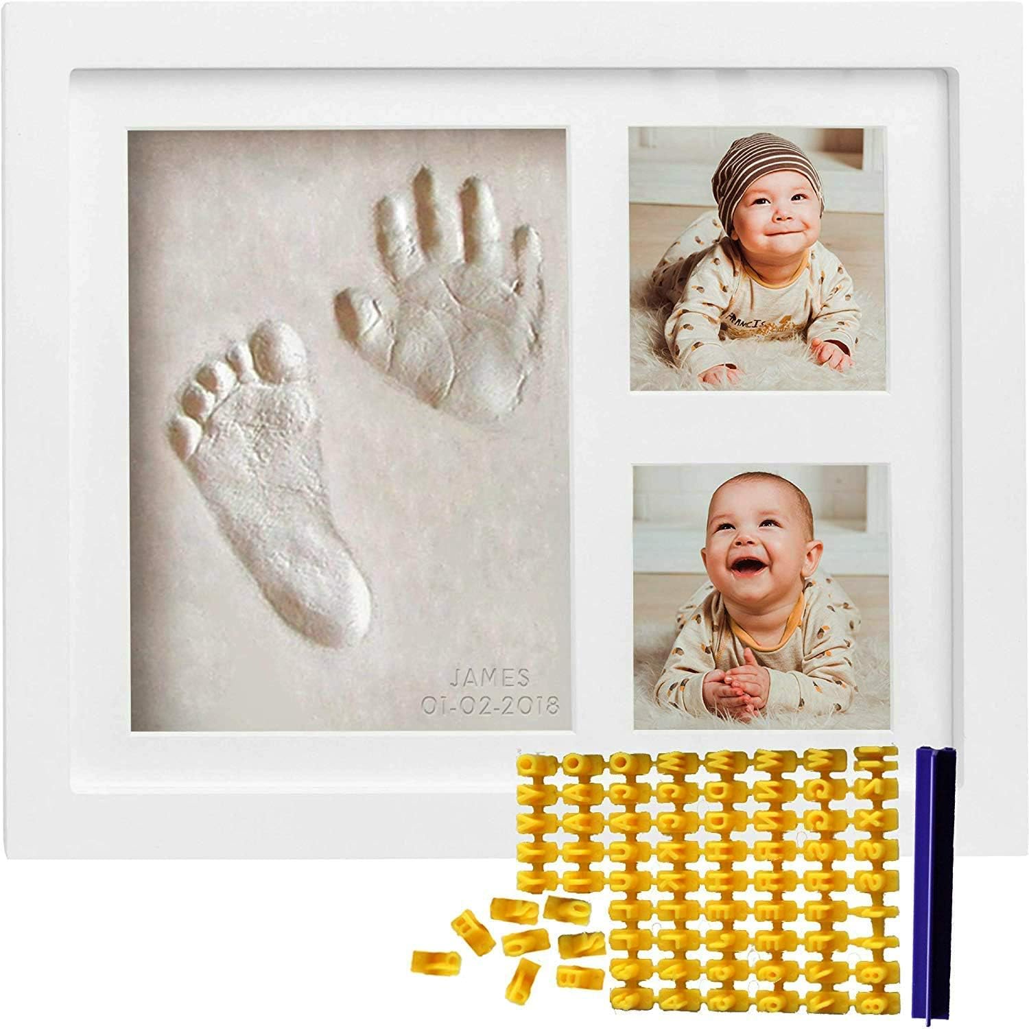 Co Little baby handprint and footprint frame kit front view