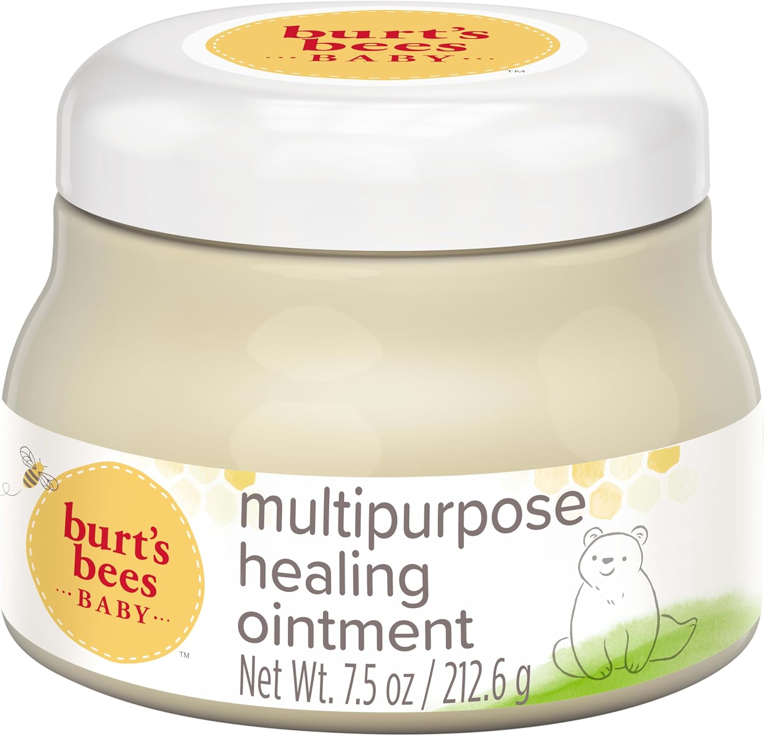 Burt's Bees Baby 100% Natural Multipurpose Ointment front view jar for baby skincare