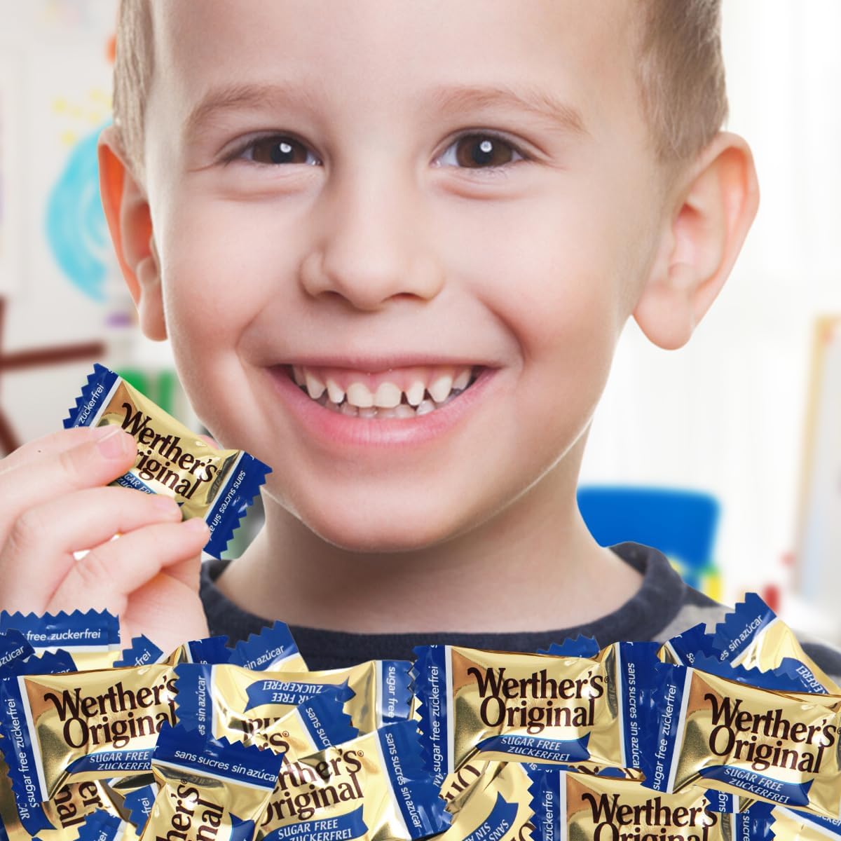 Nutritional information label on Werther's sugar free caramel bag