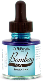 Dr. Ph. Martin's Bombay India Ink front view showing teal bottle and dropper