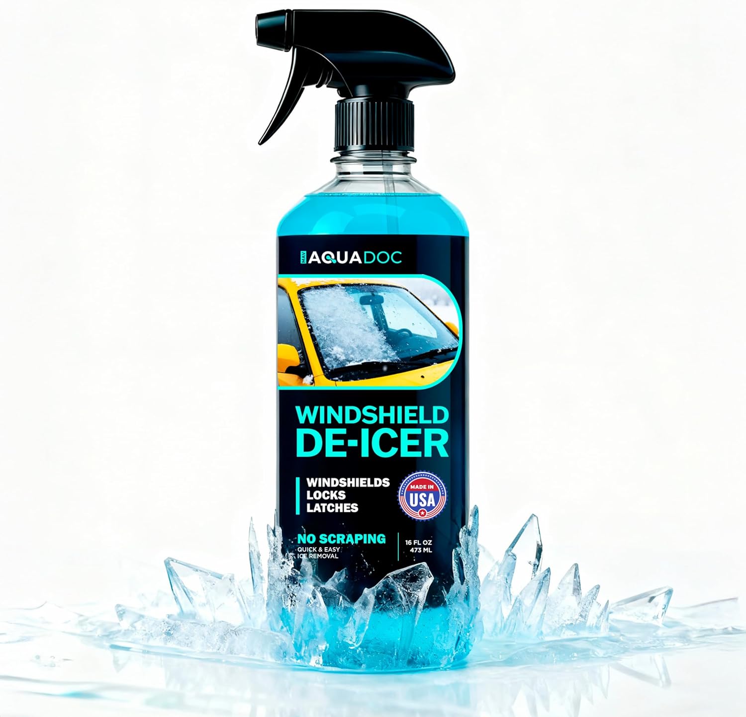 MAV AquaDoc windshield deicer spray 16 ounce bottle front view