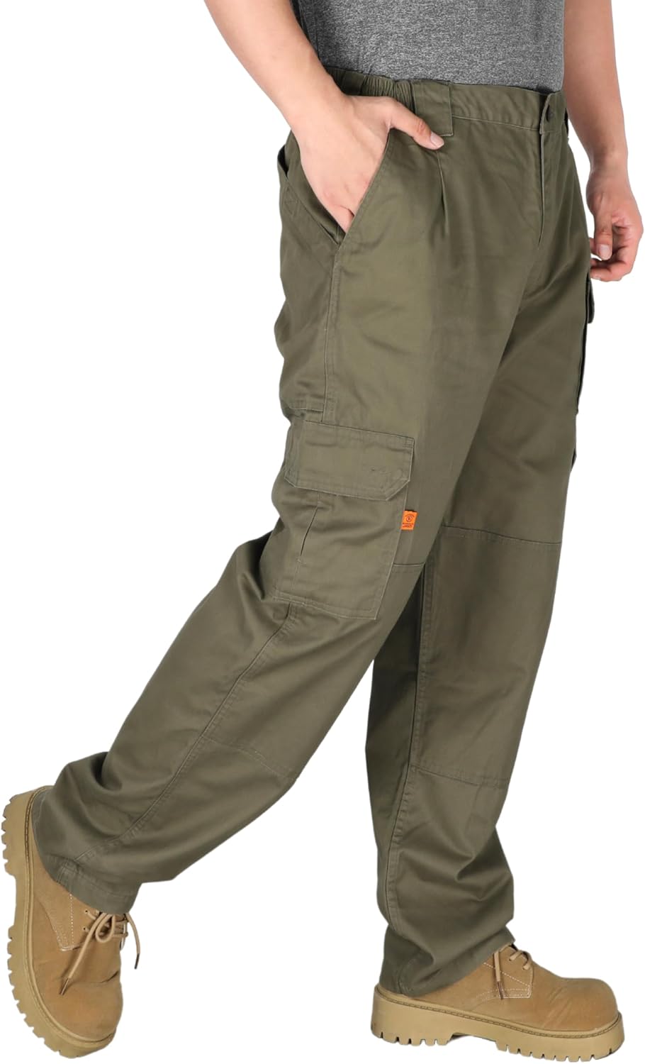 Konreco flame resistant cargo pants side view pocket layout