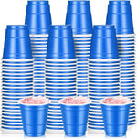 Layhit 200 pack blue plastic shot glasses front view for parties