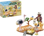 Playmobil Wiltopia Ostrich Keepers front view packaging and contents