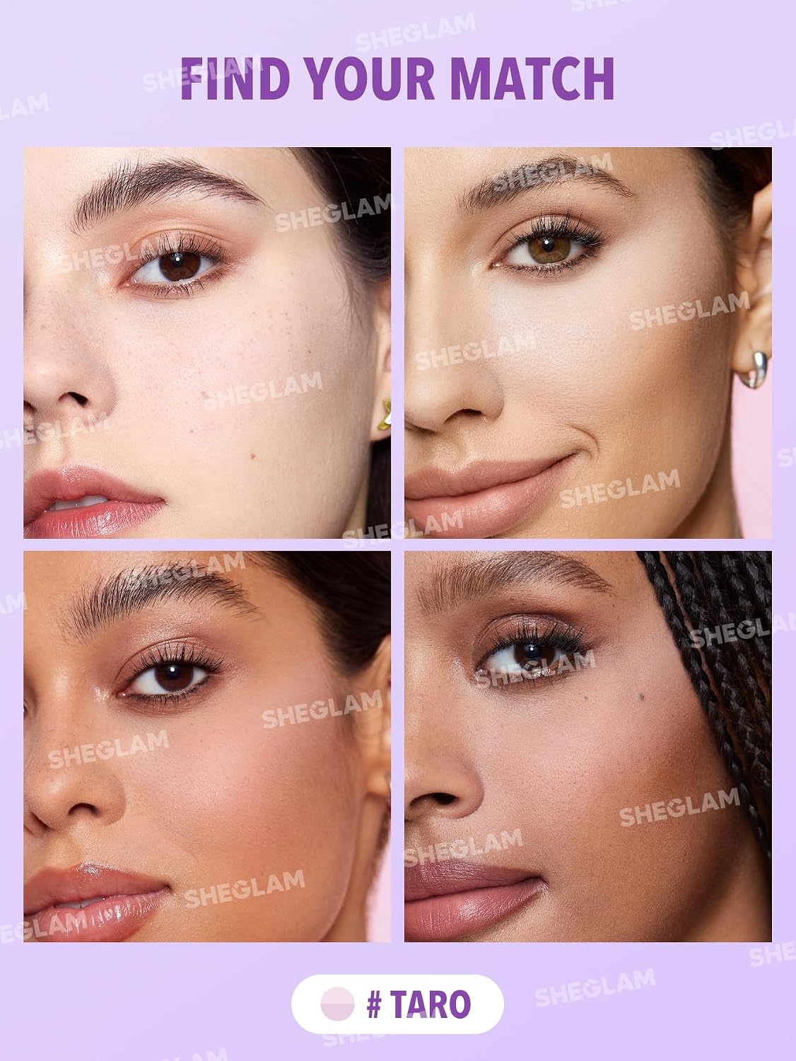 SHEGLAM imported two in one face makeup powder swatches