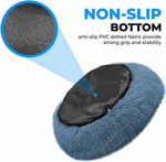 Top view of 20 inch round calming pet bed for kittens