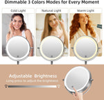 Famihomii cosmetic mirror folded compactly against bathroom wall