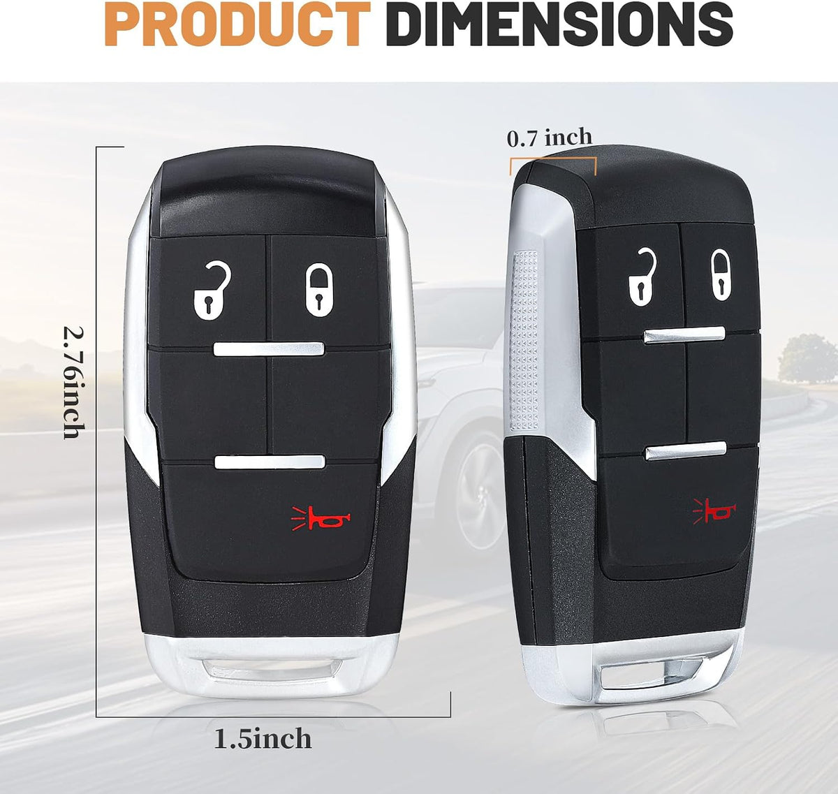 Keyecu heavy-duty truck key fob compared against standard items
