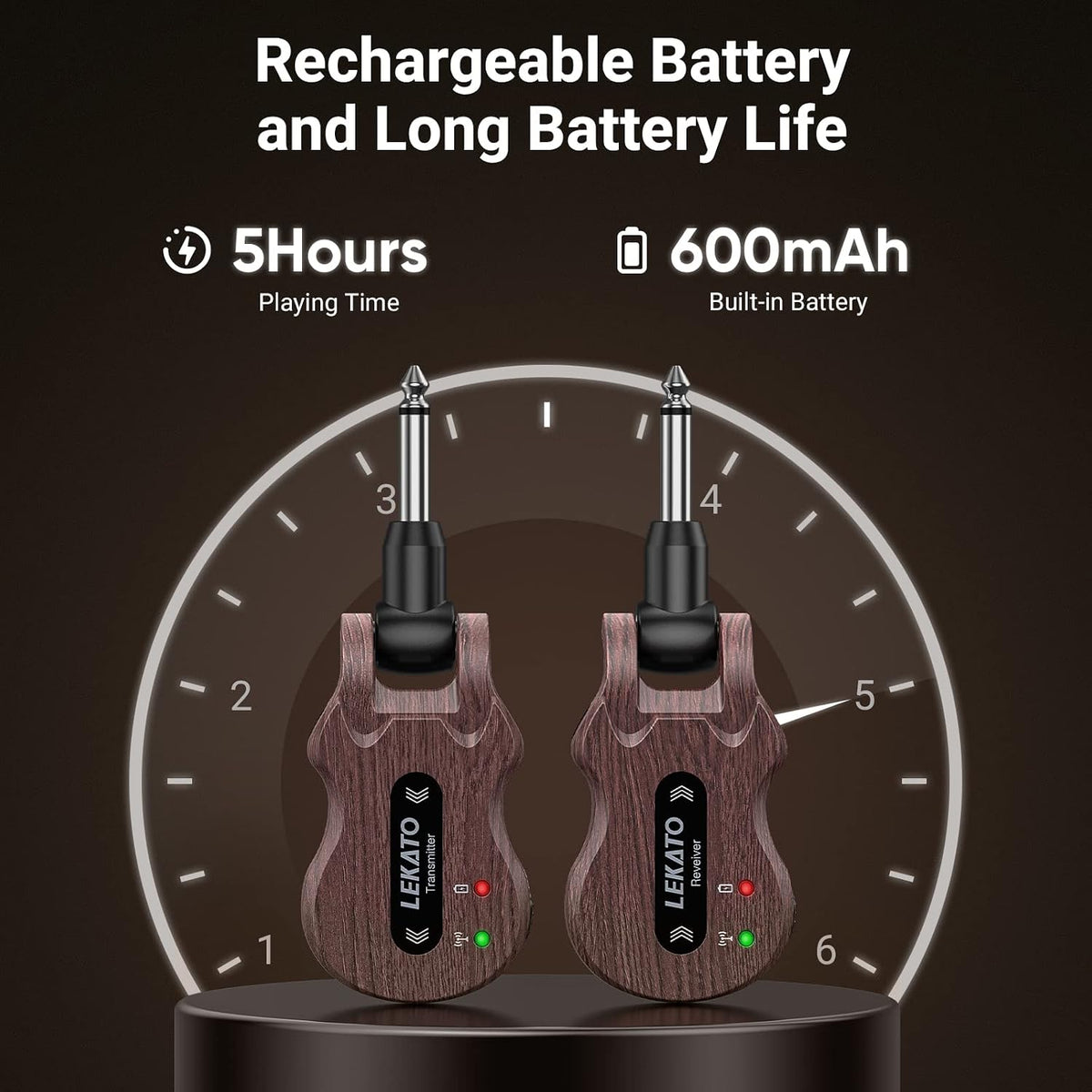 LEKATO wireless guitar system dual USB charging cable and units