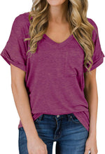MIHOLL Women's Soft Basic Short Sleeve V-Neck T-Shirts Loose Casual Tee Tops Clothes Everyday Wear - Image 13