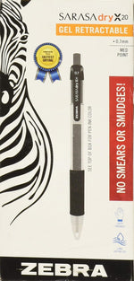 Zebra Pen Sarasa gel pen closeup showing 0.7mm medium point tip