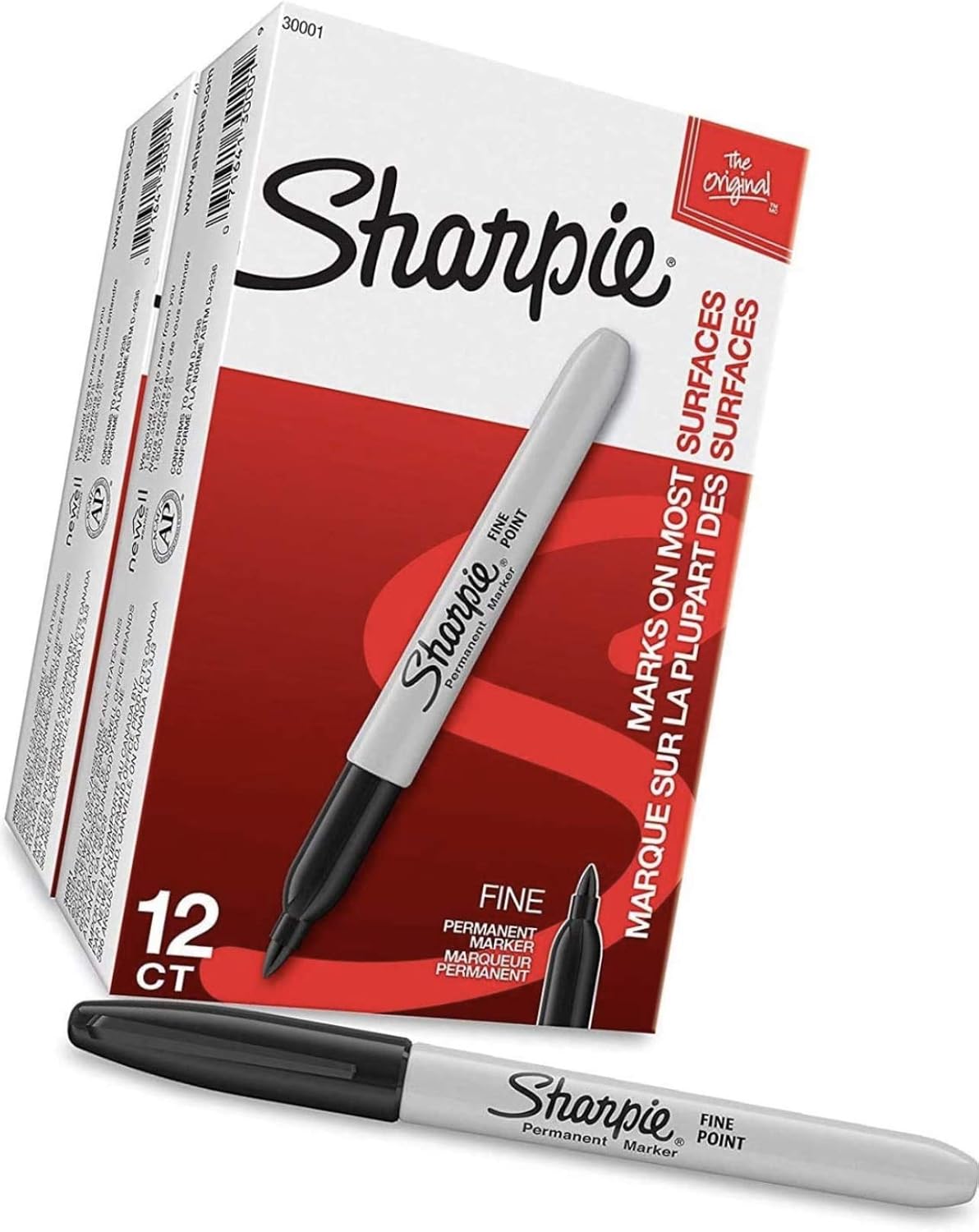 Sharpie permanent fine point marker front view box packaging
