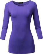 SSOULM women casual basic t-shirt top front view