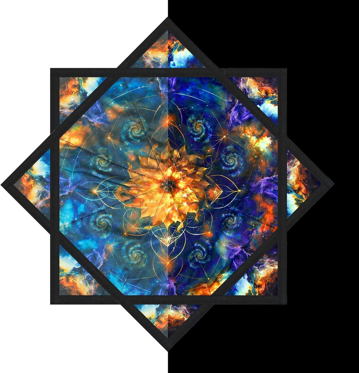 Teyva Daily Golden Mandala flow star spinning cloth front view