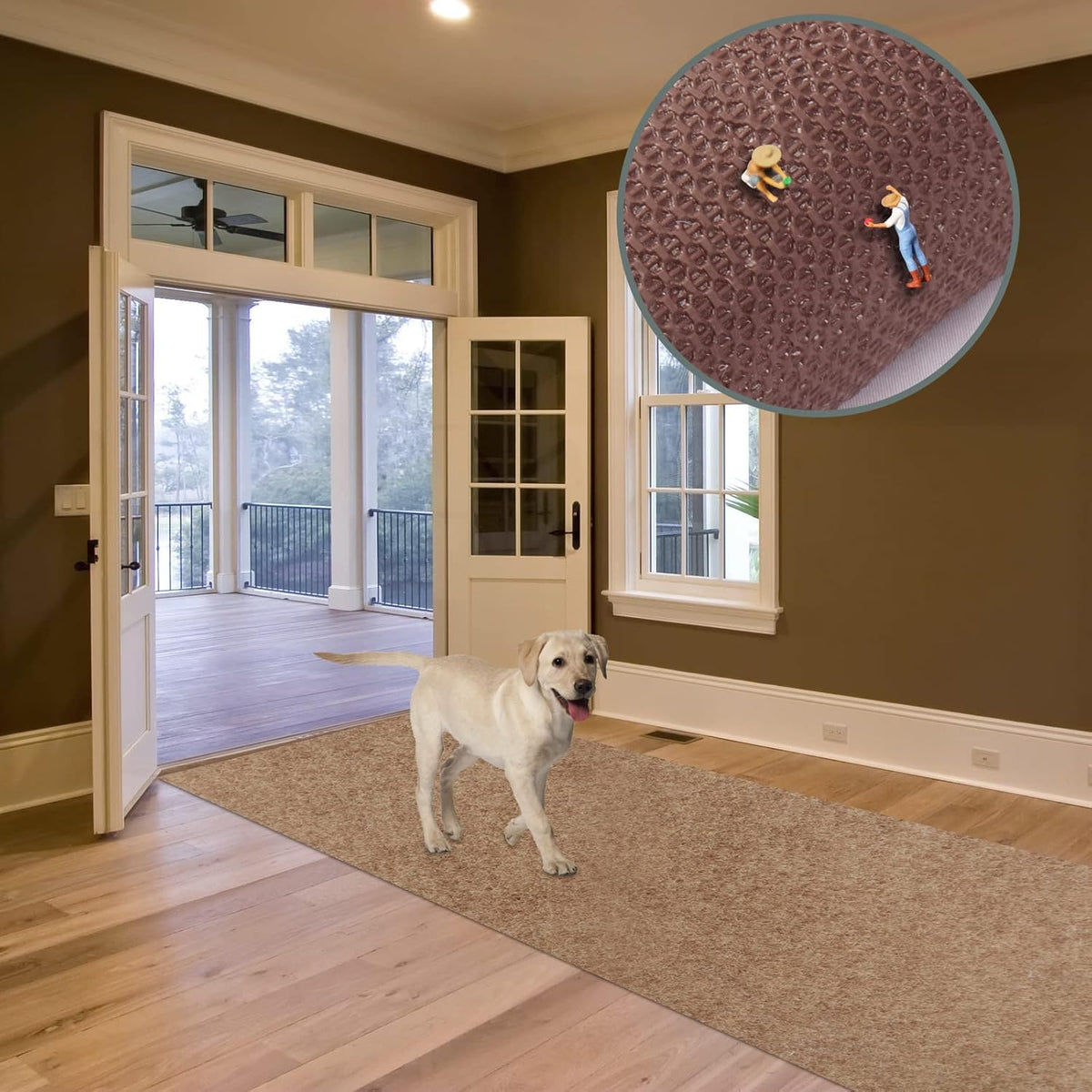 ZGR hallway runner rug non-slip rubber backing detail