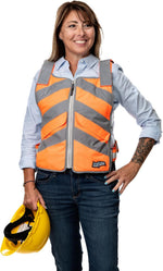 FlexiFreeze Professional Series Ice Vest Hi-Vis Orange adjustable straps detail