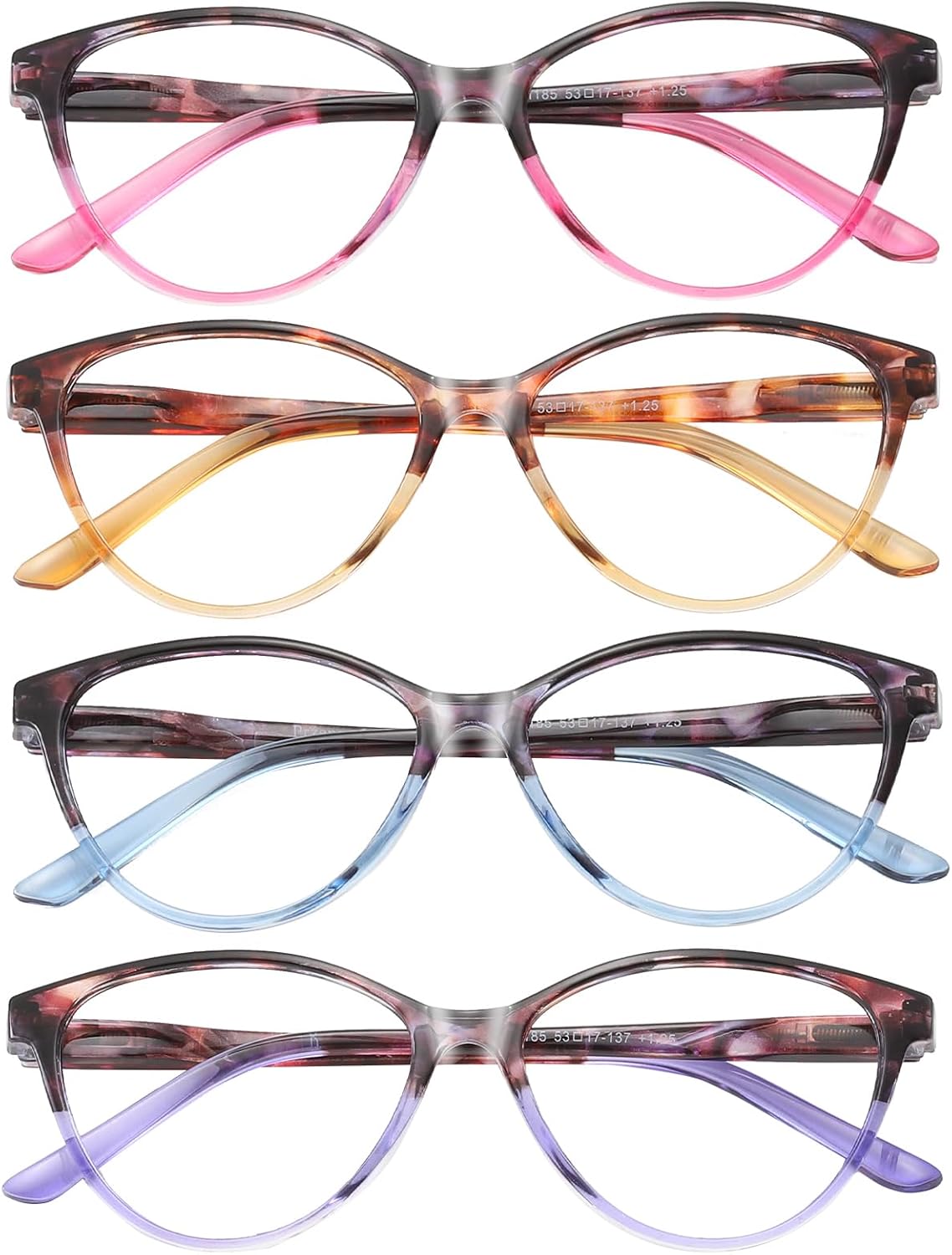 4 Pack Blue Light Blocking Reading Glasses,Readers for Women and Men | Spring Hinges,Lightweight,No Head Pinching,Cheaters,For Adults,Read Newspaper,Book,Watch TV,Computer,Cellphone,Mobile phone - Image 9