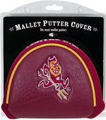 Team Golf mallet putter cover angled perspective on golf club
