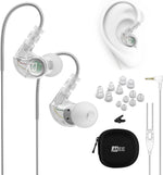 MEE audio M6 Sport wired earbuds front view in clear