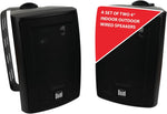 Dual Electronics LU43PB speakers front view with grille and logo