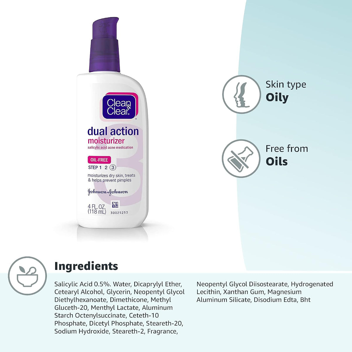 Clean & Clear Essentials Dual Action Facial Moisturizer with Salicylic Acid Acne Medication to Treat Acne and Prevent Pimples, Oil Free Face Moisturizer Cream for Acne-Prone Skin, 4 oz - Image 10