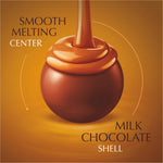 Bulk box of 60 Lindt caramel chocolates open view.