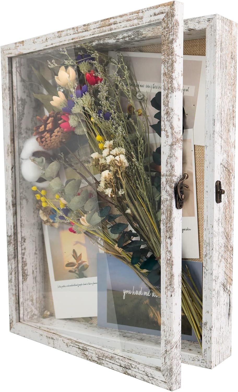 GraduationMall 11x14 Shadow Box Frame Solid Wood Glass Door Display Case with Linen Back and 6 Stick Pins,1.5 inches Interior Depth,Ideal for Memorabilia Pictures Flowers Medals Tickets - Image 14