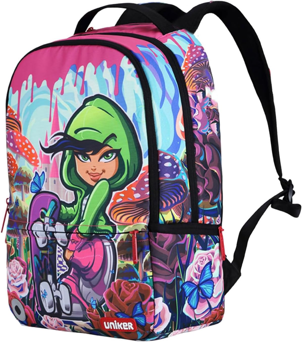 School Backpack with USB Charging Port for Teenagers, Water Resistant Designer Daypack with Laptop Compartment for 15.6 Inch Laptop, Hacker - Image 9