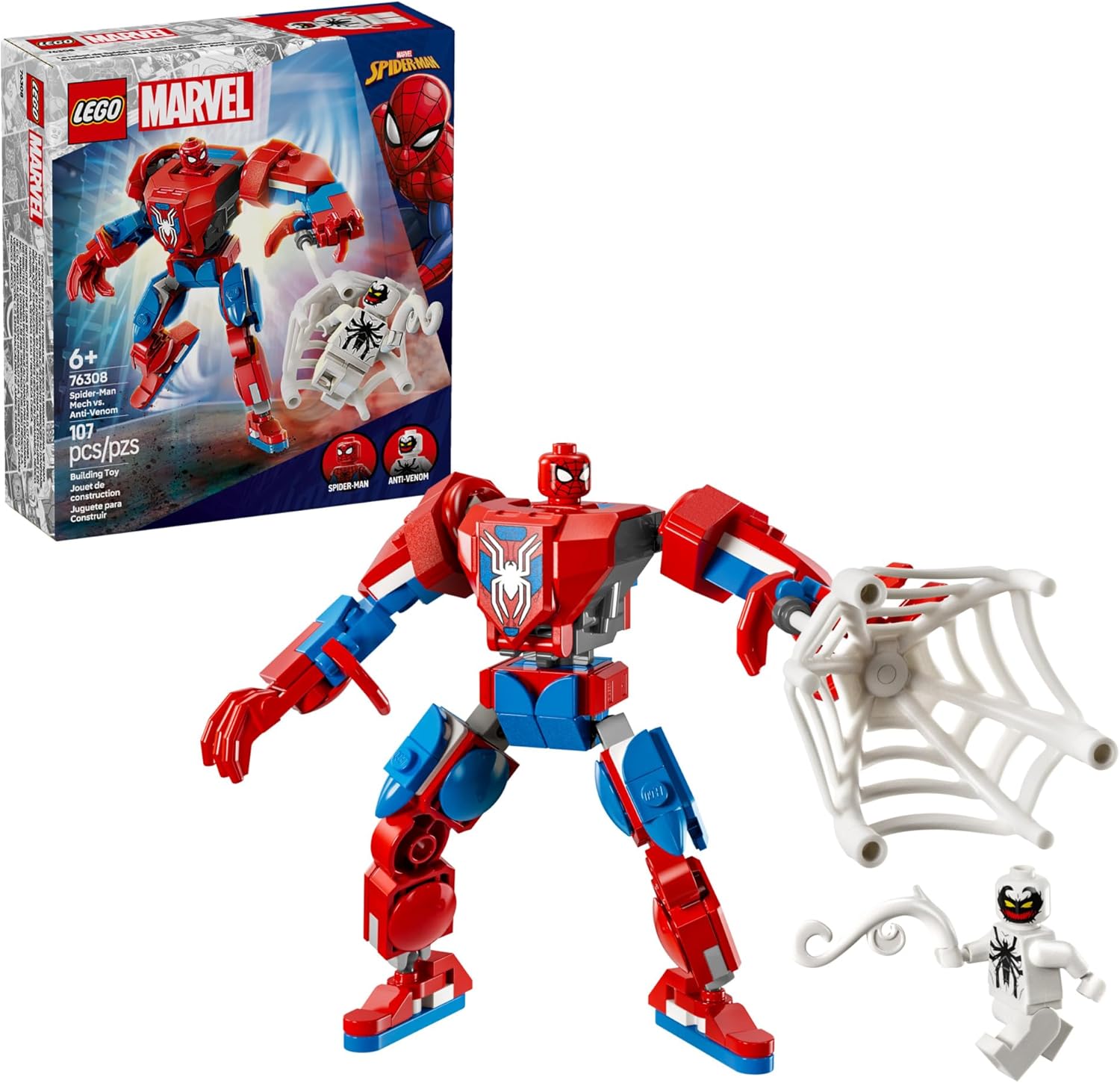 Lego Marvel Spider-Man Mech vs Anti-Venom front box art