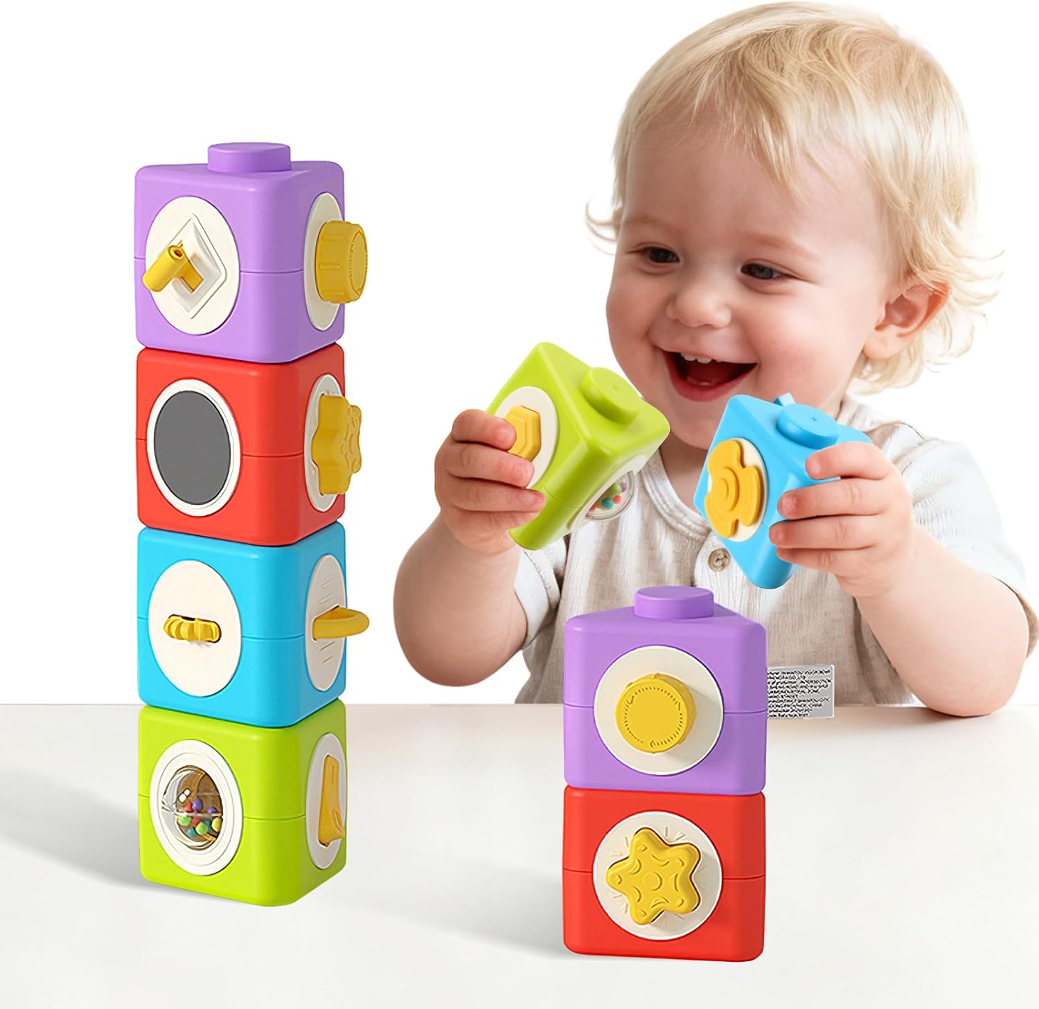 Sosushoe 12-in-1 Montessori Activity Cube front view